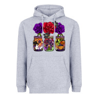 Heather Grey halloween jars rose Heavyweight Hoodie - BarkalooDesign