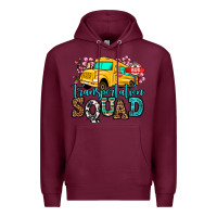 Burgundy transportation squad school bus Premium Hoodie - Jasminsmagicworld
