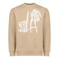 Mushroom La Hand Sign Lazy DIY Halloween Costume Skeleton Los Angeles Heavyweight Sweatshirt - trangStudio