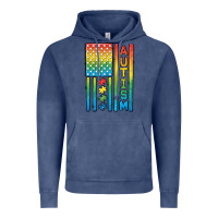 Vintage Denim Autism American Flag Vintage Hoodie - CowGirlArtShop