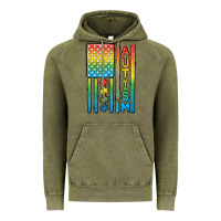 Vintage Olive Autism American Flag Vintage Hoodie - CowGirlArtShop