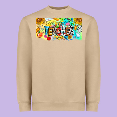 Best Teacher Ever Heavyweight Sweatshirt Designed By Cowhidedigitalart