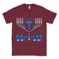 Burgundy jewish hanukkah chanukah doctor medical menorah  gifts Classic Tee - trangStudio