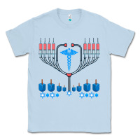 Dusty Blue jewish hanukkah chanukah doctor medical menorah  gifts Classic Tee - trangStudio