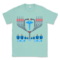 Seafoam jewish hanukkah chanukah doctor medical menorah  gifts Classic Tee - trangStudio