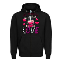 Black All We Need İs Moo Love Zipper Hoodie - SublimationCraftShop