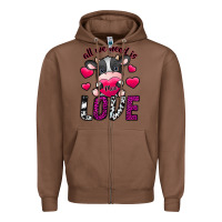 Chestnut All We Need İs Moo Love Zipper Hoodie - SublimationCraftShop