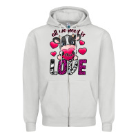 Dove Grey All We Need İs Moo Love Zipper Hoodie - SublimationCraftShop
