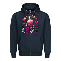 Navy All We Need İs Moo Love Zipper Hoodie - SublimationCraftShop