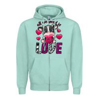 Seafoam All We Need İs Moo Love Zipper Hoodie - SublimationCraftShop