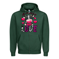 Sports Green All We Need İs Moo Love Zipper Hoodie - SublimationCraftShop