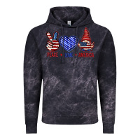 Cloud Black Peace love America with gnome 4th of july Vintage Hoodie - HowdyJamesFarm