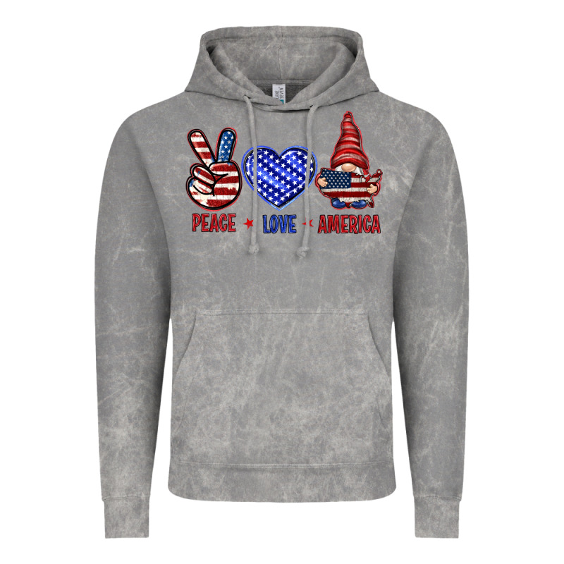Peace Love America With Gnome 4th Of July Vintage Hoodie by HowdyJamesFarm | Teevron