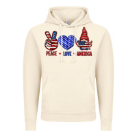 Vintage Artic Peace love America with gnome 4th of july Vintage Hoodie - HowdyJamesFarm