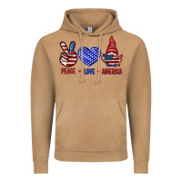 Vintage Camel Peace love America with gnome 4th of july Vintage Hoodie - HowdyJamesFarm