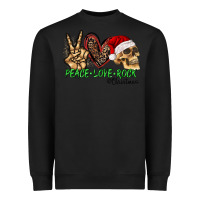 Black Peace Love Rock Christmas Heavyweight Sweatshirt - CowhideDigitalArt