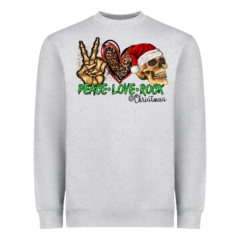 Peace Love Rock Christmas Heavyweight Sweatshirt by CowhideDigitalArt | Teevron