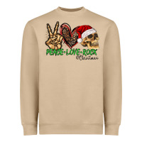 Mushroom Peace Love Rock Christmas Heavyweight Sweatshirt - CowhideDigitalArt