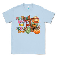 Dusty Blue Pumpkin spice and Jesus christ Classic Tee - NancyCooperArtShop