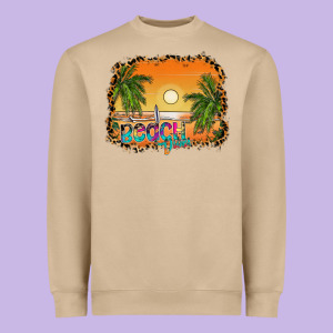 Beach Vibes Heavyweight Sweatshirt Designed By Cowhidedigitalart