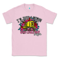 Bubblegum Pink im just a woman who loves her firefighter Classic Tee - SublimationCraftShop