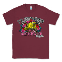 Burgundy im just a woman who loves her firefighter Classic Tee - SublimationCraftShop