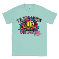Seafoam im just a woman who loves her firefighter Classic Tee - SublimationCraftShop