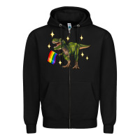 Black lgbtq+  t rex Zipper Hoodie - Artiststas