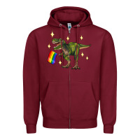 Burgundy lgbtq+  t rex Zipper Hoodie - Artiststas