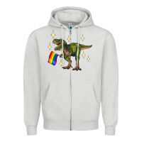 Dove Grey lgbtq+  t rex Zipper Hoodie - Artiststas
