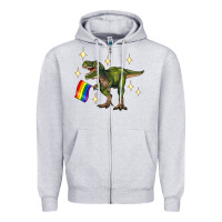 Heather Grey lgbtq+  t rex Zipper Hoodie - Artiststas