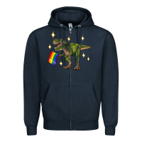 Navy lgbtq+  t rex Zipper Hoodie - Artiststas