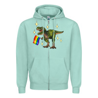 Seafoam lgbtq+  t rex Zipper Hoodie - Artiststas