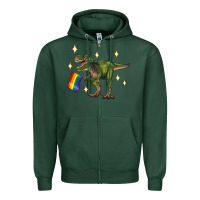 Sports Green lgbtq+  t rex Zipper Hoodie - Artiststas