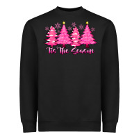 Black Tis the Season Pink Trees Heavyweight Sweatshirt - CowhideDigitalArt