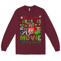 Burgundy this is my christmas movie watching blanket Long Sleeve Tee - OliviaCreatesArt