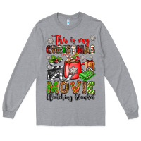 Heather Grey this is my christmas movie watching blanket Long Sleeve Tee - OliviaCreatesArt