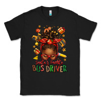 Black santas favorite school bus driver afro messy bun Classic Tee - texasbilliewilder