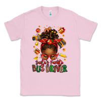 Bubblegum Pink santas favorite school bus driver afro messy bun Classic Tee - texasbilliewilder