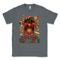 Charcoal Heather santas favorite school bus driver afro messy bun Classic Tee - texasbilliewilder