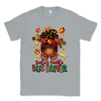 Heather Grey santas favorite school bus driver afro messy bun Classic Tee - texasbilliewilder