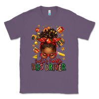 Lavender santas favorite school bus driver afro messy bun Classic Tee - texasbilliewilder
