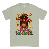 Matcha santas favorite school bus driver afro messy bun Classic Tee - texasbilliewilder