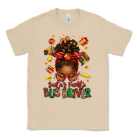 Mushroom santas favorite school bus driver afro messy bun Classic Tee - texasbilliewilder