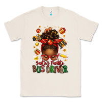 Natural santas favorite school bus driver afro messy bun Classic Tee - texasbilliewilder