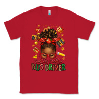 Red santas favorite school bus driver afro messy bun Classic Tee - texasbilliewilder