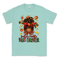 Santas Favorite School Bus Driver Afro Messy Bun Classic Tee | Teevron