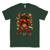 Sports Green santas favorite school bus driver afro messy bun Classic Tee - texasbilliewilder