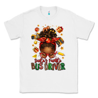 White santas favorite school bus driver afro messy bun Classic Tee - texasbilliewilder