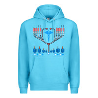 Ocean Blue jewish hanukkah chanukah doctor medical menorah  gifts Premium Hoodie - trangStudio